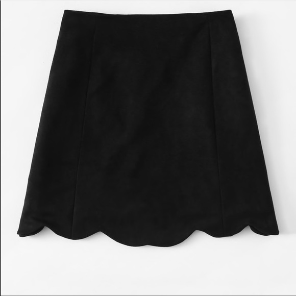 Vegan Suede Scalloped Skirt - Picture 3 of 3